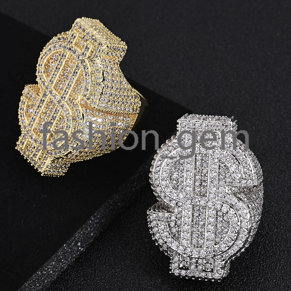 Hip Hop S925 Silver Moissanite Cross Ring Personality Trend Mens Ring