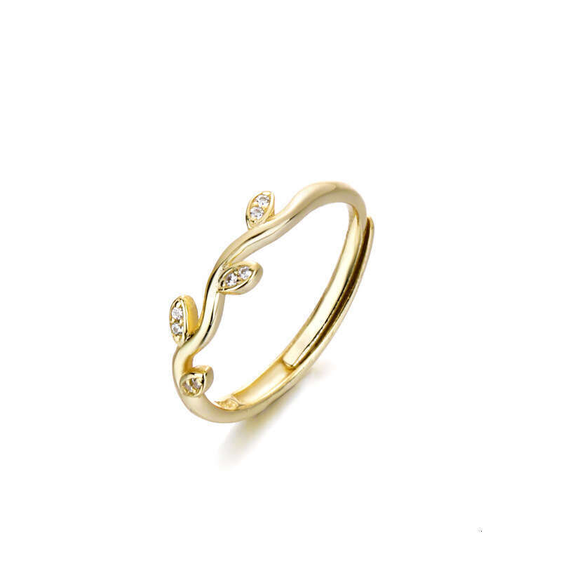 Niche Design Military Internet Celebrity Style Light Luxury Simple Adjustable Olive Leaf Ring for Women