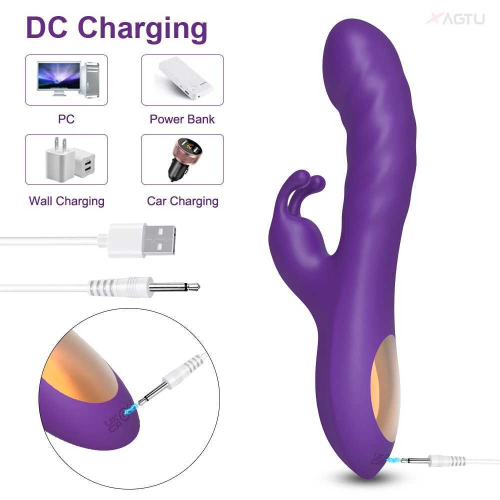2 in1 G Spot Rabbit Vibrator for Women Nipple Clitoris Stimulator Dildo Massager Adults Masturbator Female Sex Toy for Adults 18 XJ250618