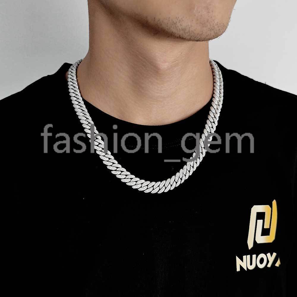 10mm Diamond Cuban Link Chain 18K Gold Plated Iced Out Miami Cuban Chain Necklace for Men Women