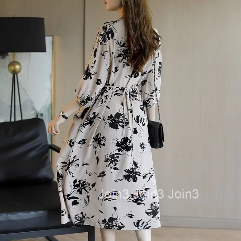 Woman Dress Midi Soft Flower Dresses for Women Floral Outfits Clothes Harajuku X One-piece 2025 Fashion Korean Style Pieces Xxl