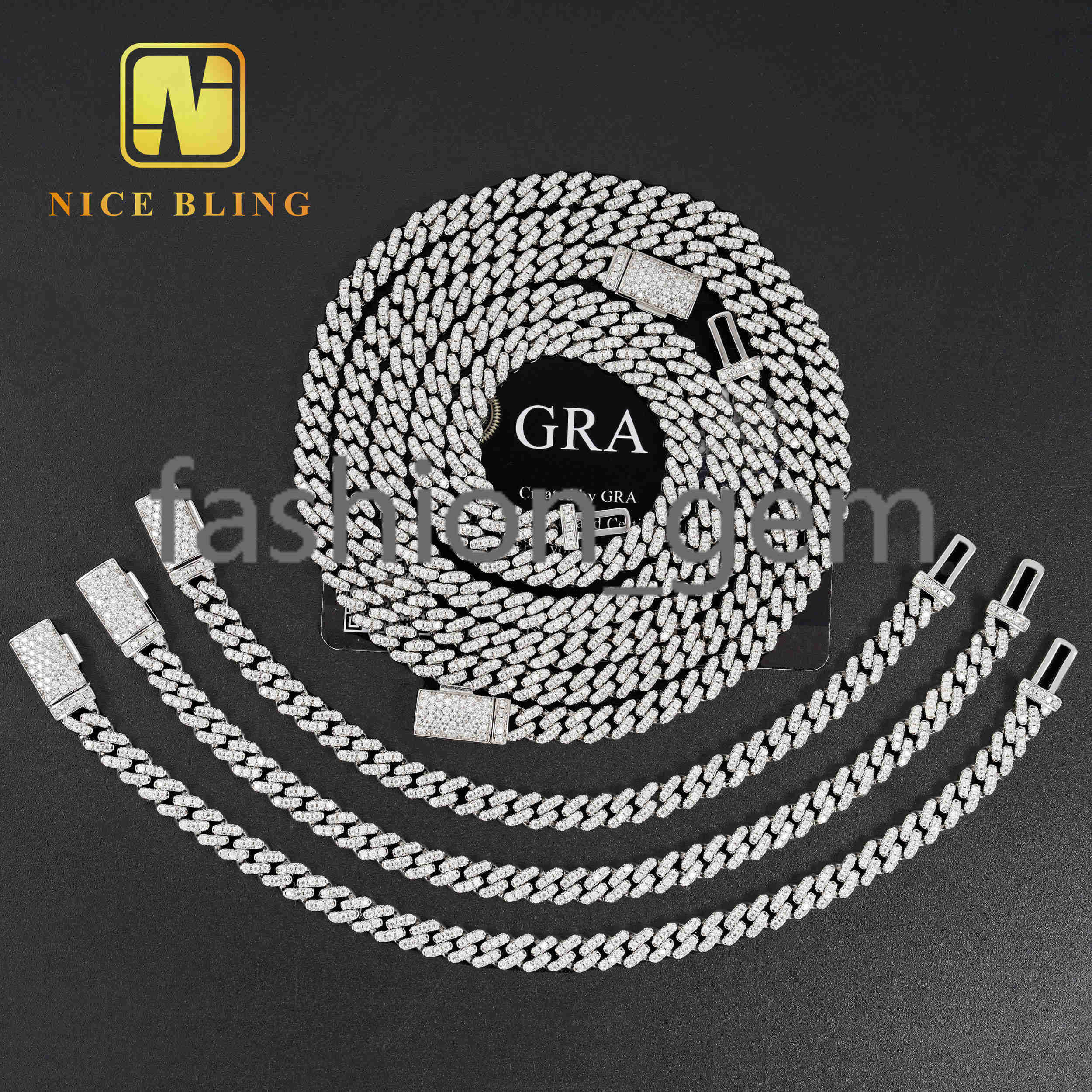 Hot Selling Jewelry Pass Diamond Tester Men Women 6MM Cuban Link Chain 925 Sterling Silver Hip Hop Cuban Link Chain