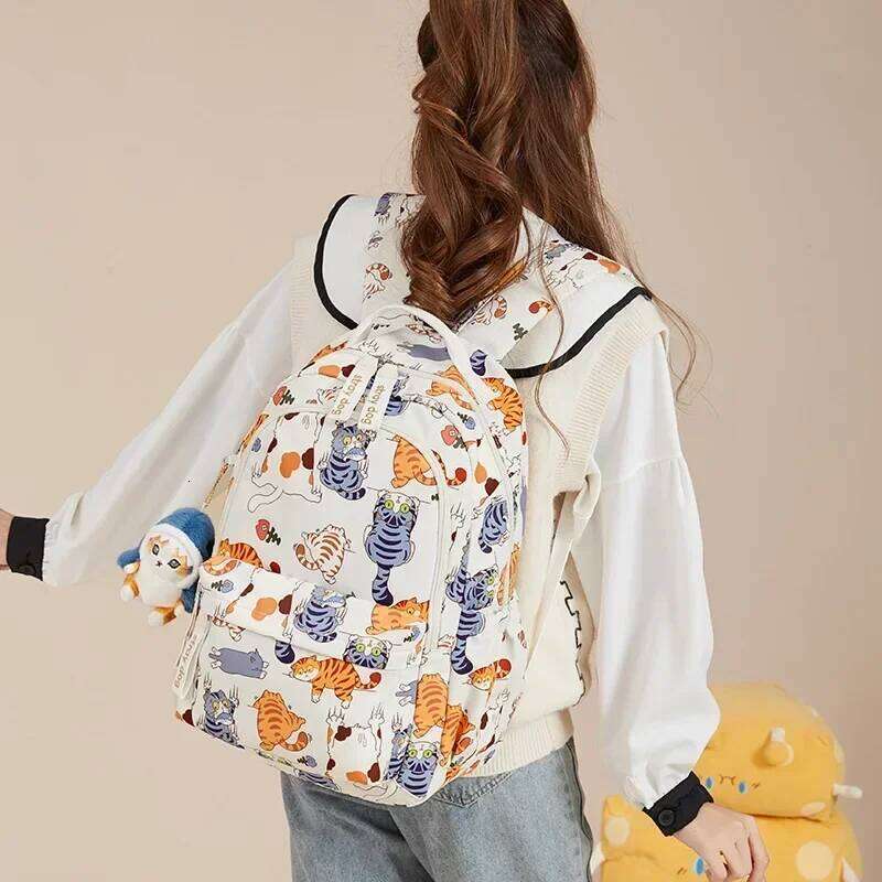 Fashion Printing Student Rucksack Girls School Bag High Capacity Women Backpack Female Leisure Travel Mochila