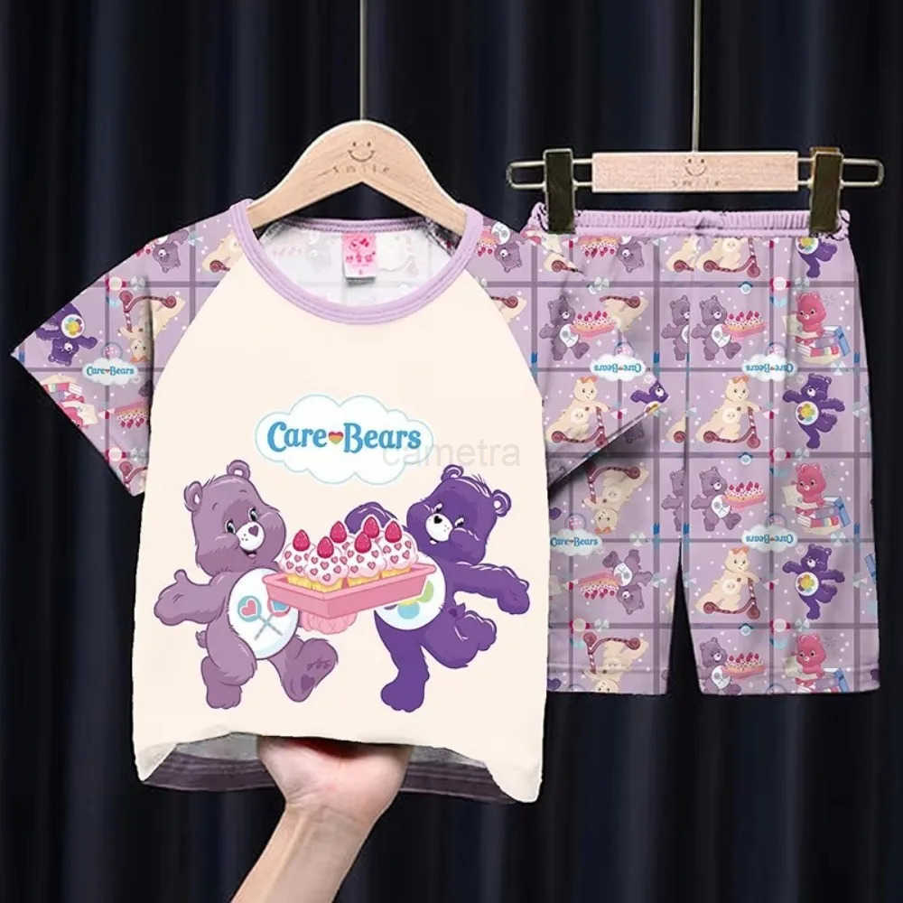 Sanrio Anime Sanrios Children Pajama Kuromi Hello Kitty Melody Kids Cartoon Kawaii Boy Girl Long Sleeve Pants Summer Home Wear XJ250618XJ250618