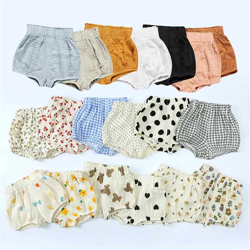 2025 Organic Cotton Shorts for Baby Clothes Toddler Boy Girl Bloomer Printed Short Pants for Babies Board Shorts Diaper CoversC250617