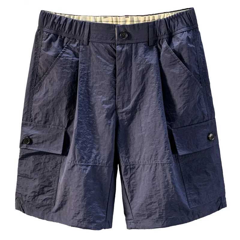 Mens Casual Shorts 2025 New Summer Thin Ice Silk Quick Drying Trendy Breathable Workwear Five Quarter Pants XJ250618