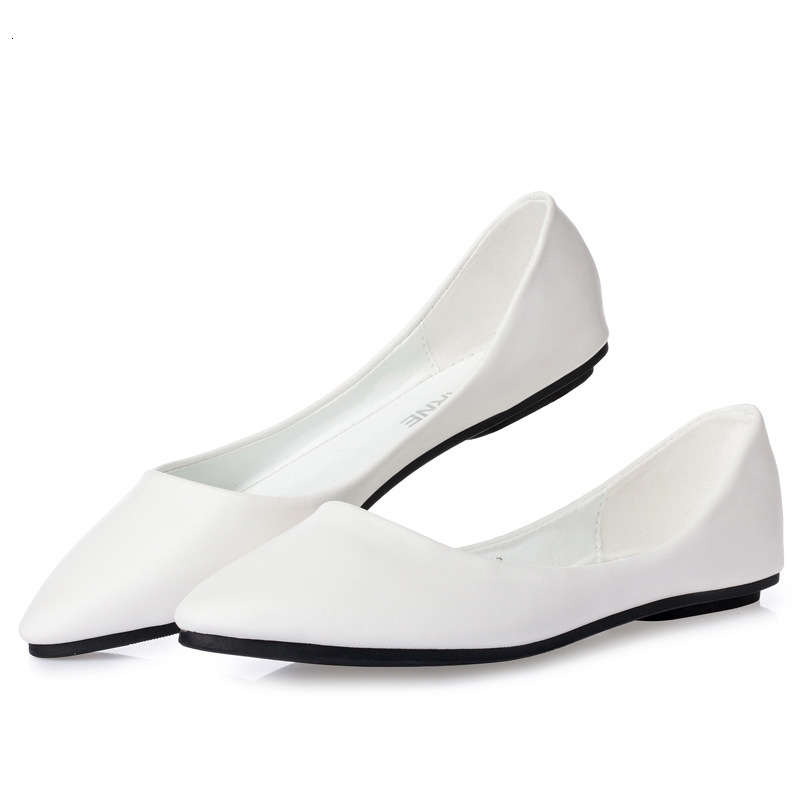 BEYARNE Women's Leather Soft Sole Candy Color Plain Shallow Mouth Single Heel Flat Plus Size Shoes ddmythur