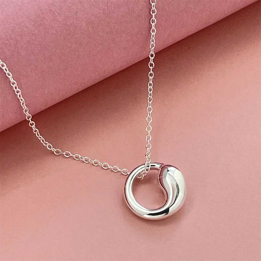 925 Sterling Silver Tai Chi Circle Pendant Necklace Ladies Couple Simple Luxury Banquet Wedding Birthday Jewelry Gift W250618