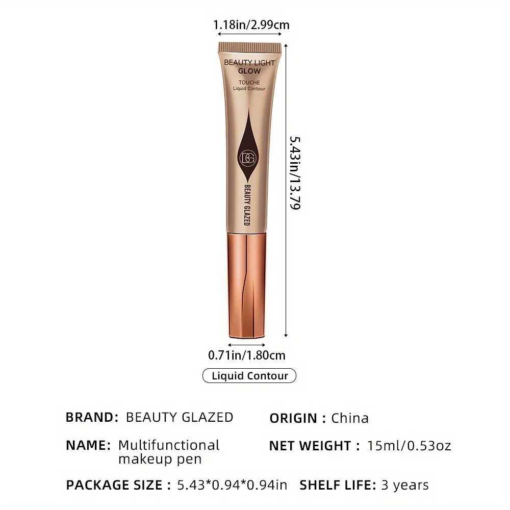 Waterproof Long-lasting Liquid Contour Cream with Sponge Brush Highlighter and Concealer - Silky and Creamy on Face and Body XJ250618