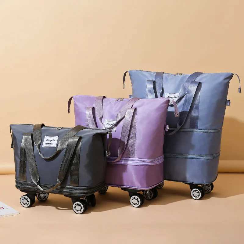 New Universal Wheel Travel Garment Bag Carry on Garment Duffel Bag for Men Women Suitcase Dry Wet Separation Travel Bag W250618