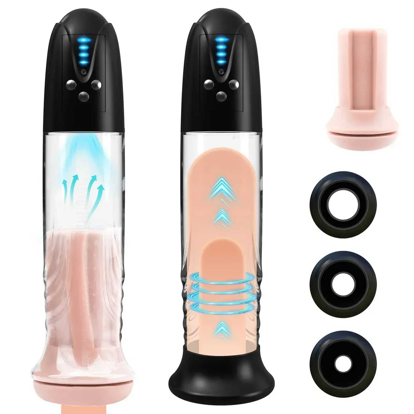 61830cm Electric Penis Pump with Pocket Pussy Automatic Enlargement Extender Vacuum Male Masturbator Adult Sex Toys for Men W250618