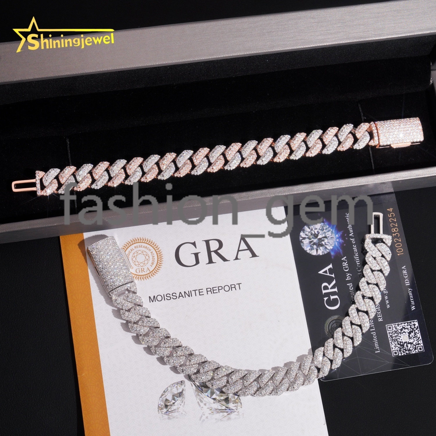 Hip Hop Jewelry Iced Out 925 Sterling Silver 13MM Width Moissanite Cuban Bracelet Custom VVS Moissanite Bracelet for Men