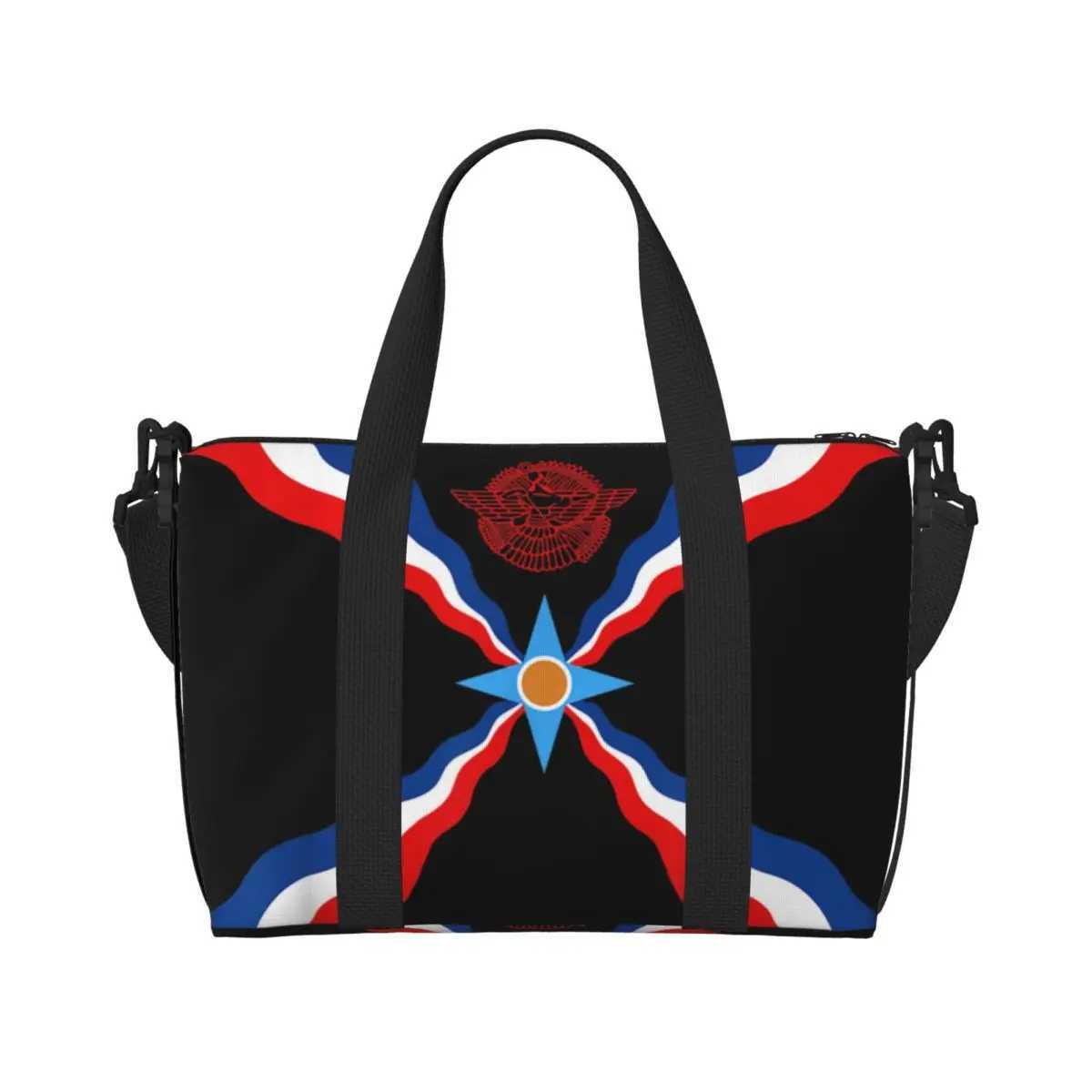 Custom Large Syriac Suryoyo Flag Tote Bag for Women Aramean Assyria Shoulder Shopping Gym Beach Travel Bag W250618