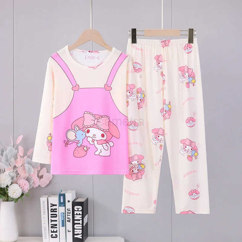 Sanrio Lovely Sanrio Kids Pajama Sets Casual Comfortable Soft Cartoon Print Nightwear Set Boys Girls Indoor Clothes Autumn Winter XJ250618XJ250618