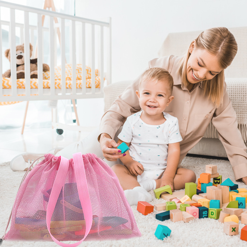 Handheld Hollow Miscellaneous Beach Toy Storage Drawstring Expandable Bag