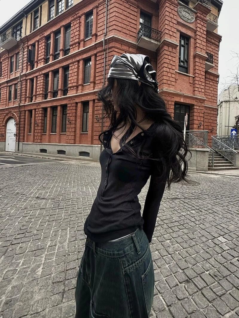 Gothic Y2k Aesthetic Women Sexy Hollow Out T-shirt Vintage Lace Patchwork Streetwear Grunge Tops Harajuku Slim Fit Black Tees 250614