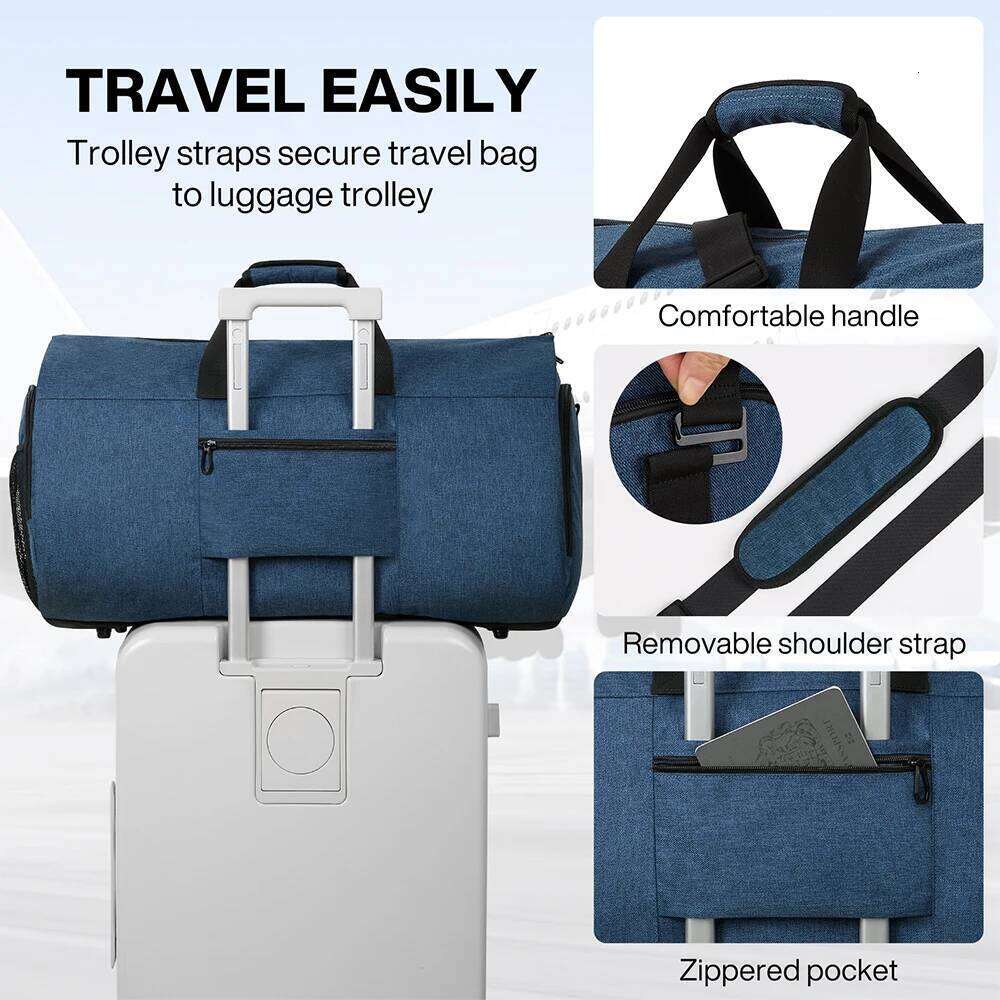 Mixi Multifunctional Convertible Garment Duffel Suit Storage Bag With Shoe Pouch Large Capacity Carry On Lage For Travel
