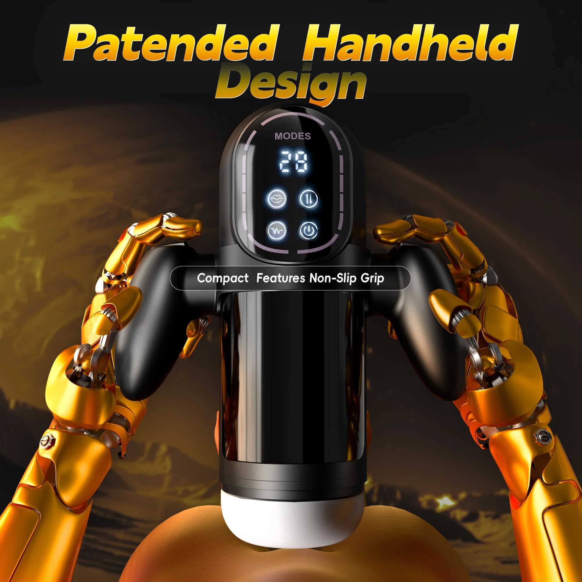 Automatic Sucking Telescopic Male Masturbator 3D Textured Penis Pump Male Vibrator Blowjob Sex Machine with LCD Display and Handle W250618