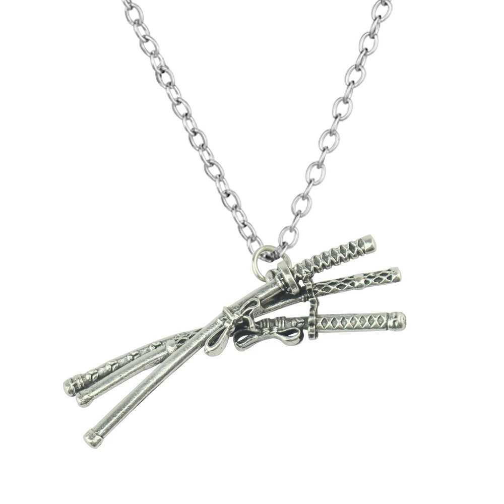 Cool Necklace Roronoa Zoro Three Knife Pendant Cosplay Anime Three Swords Flowing Pendant AccoriesC250617