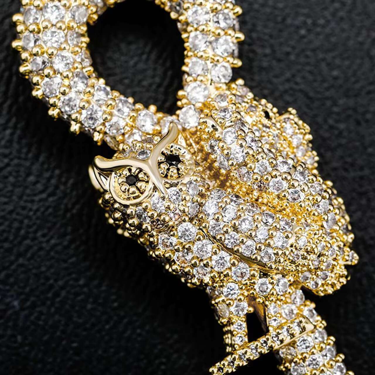 New Luxury 925 Sterling Silver Moissanite Owl Skeleton Key Pendant Necklace Hip Hop Style for Men and Women