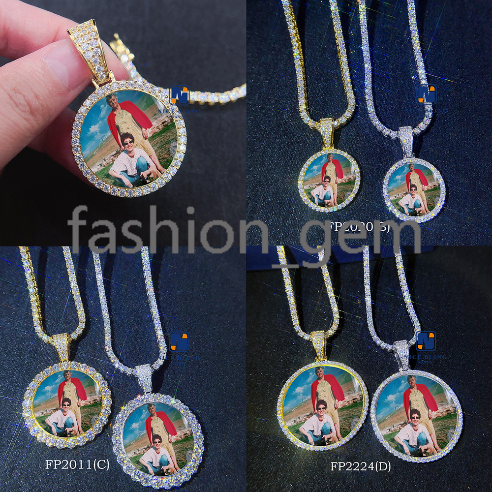 Full Size Iced Out Hip Hop Bling Men Fashion Custom Made Moissanite Photo Picture Pendant