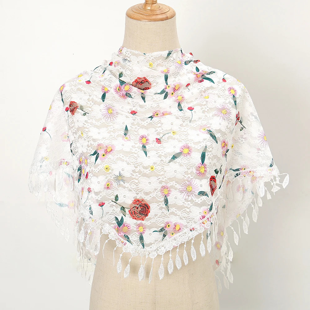 Flower Lace Triangle Veils Scarf Shawl Women Headwraps Bandana Fashion Mantilla Church Prayer Shawl Kerchief Catholic Headscarf 250617