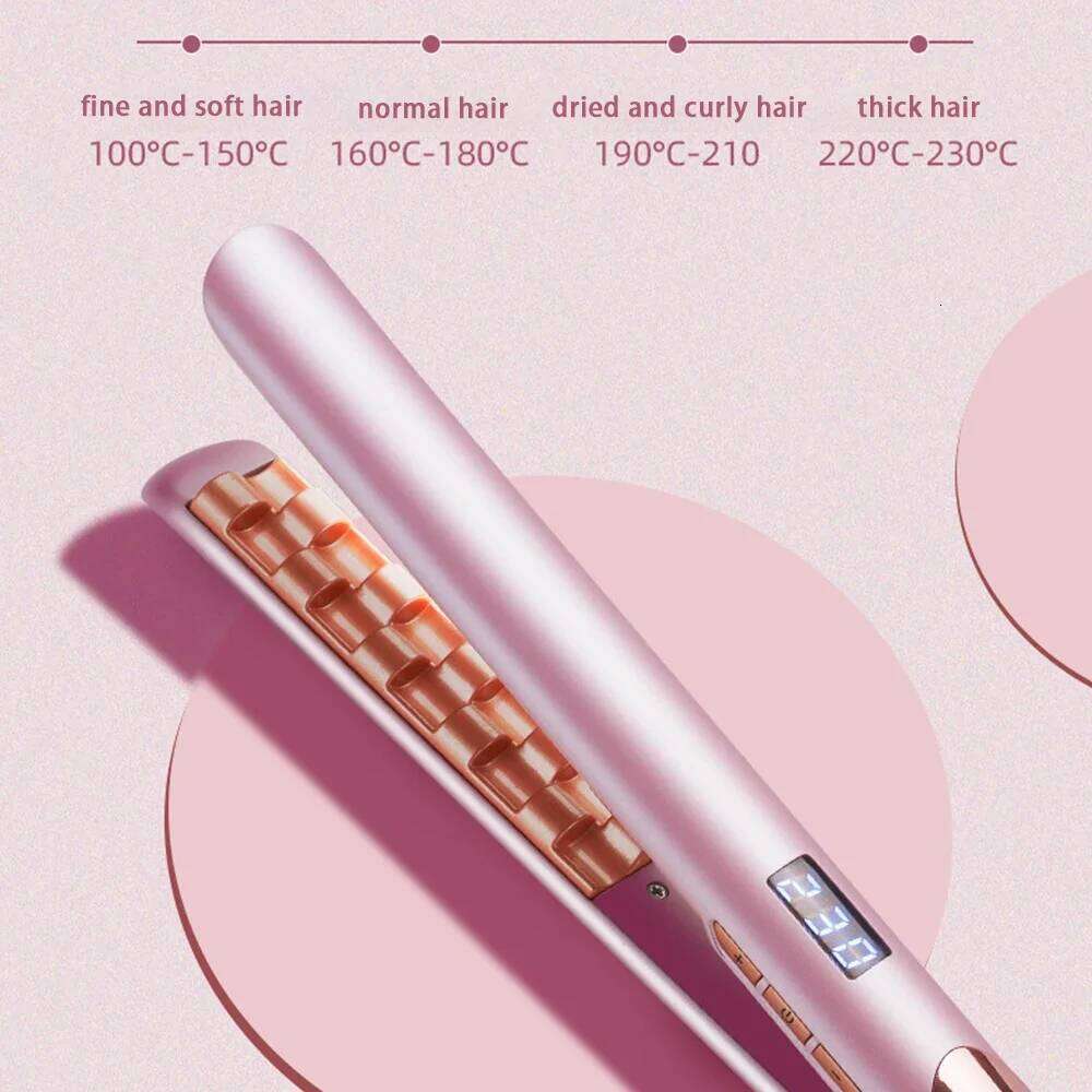 Fluffy Hair Crimping Iron Ceramic Corrugation Crimper LCD Display Adjustable Temperature Volumizing Curler Styling Tools