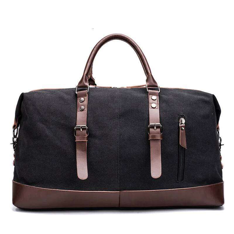 Large Capacity Canvas Leather Travel Bags Carry On Bag Lage Men Duffel Bag Lage Travel Bags