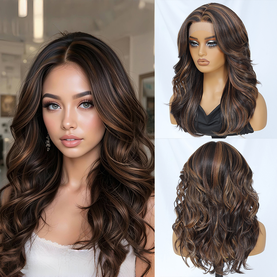 Wigs Human Hair Hot Fashion Genie Premium Deep Wave Natural Headband Glueless Synthetic Blonde HD Swiss Lace Front Curls Wigs