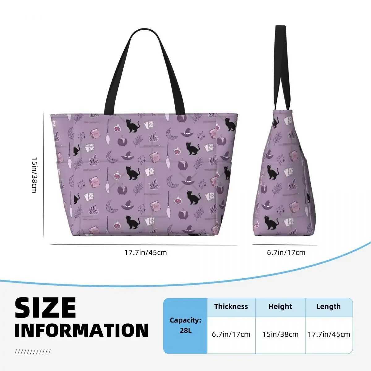 Witch Pack Beach Travel Bag Tote Retro Practical Out Shoulder Multi-Style Pattern W250618