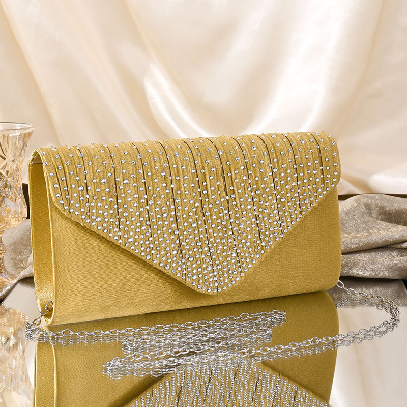 Luxury Bag Free Shipping Designer Cross-border New Evening Bag Rhinestone Clutch Chain Women's Banquet Bag Dress Evening Bag Wholesale Square Bag
