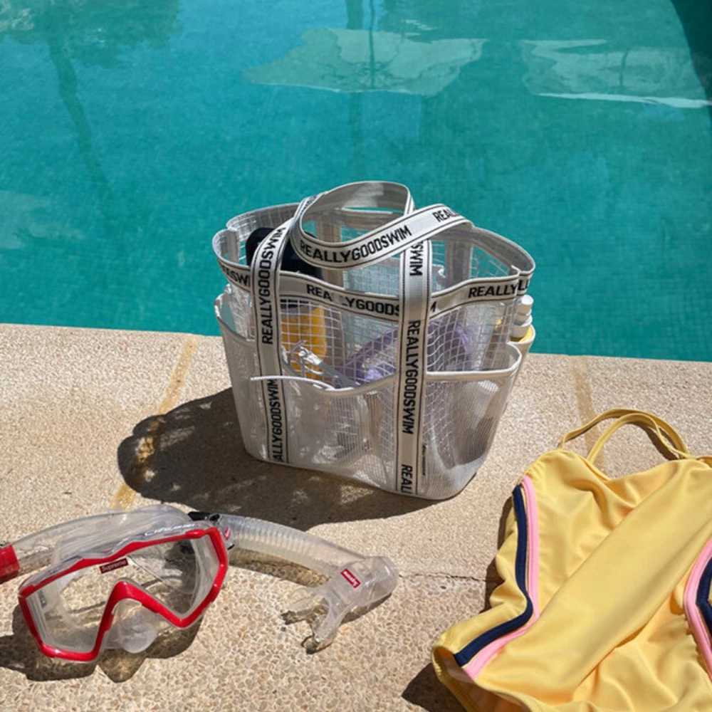 Gym Bag Beach Bag Fis Transparent Waterproof Mti-Pocket Tote Swimming Mesh Bags High Volume Beach Organiser Travel Swim B250618