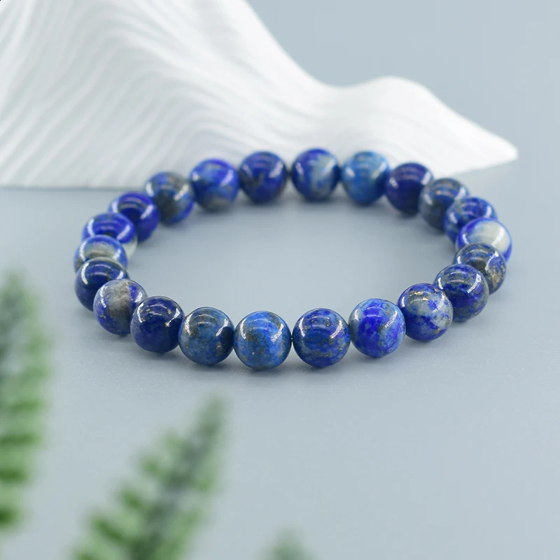 Real 5A Natural Lapis Lazuli Stone Beads Bracelet Homme Elastic High Quality Energy Healing Jewelry for Women Gift Boyfriend 250613