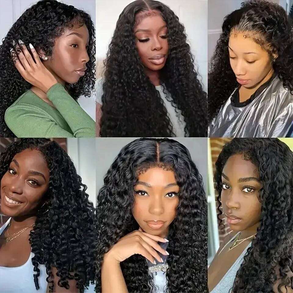 Clearance 4c Edges Kinky Curly Baby Wig 13x6 13x4 Deep Wave Lace Front Human Hair Wigs For Women Raw 16-36 Inch