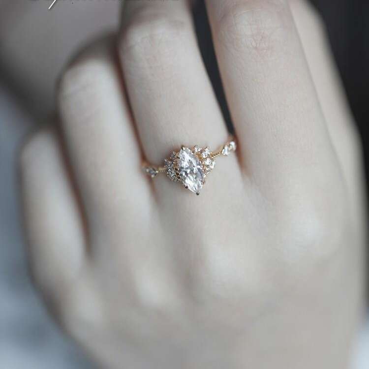 March Dream Wedding Trend Luxury Edition High-Quality Color High Carbon Diamond Ring
