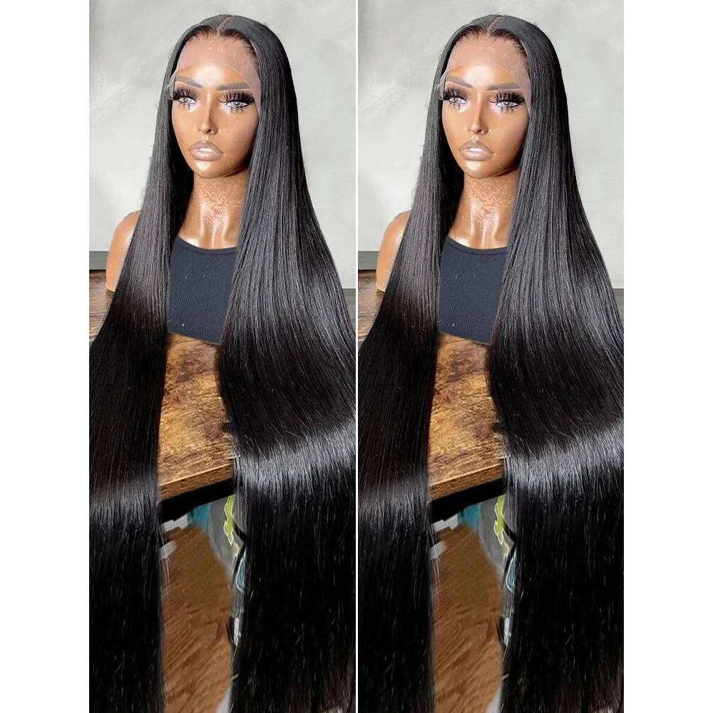 YKB HD Transparent 5x5 Closure Bone Straight 40 44 Inch 13x4 Front Wig 13x6 Lace Frontal Human Hair Wigs For Women