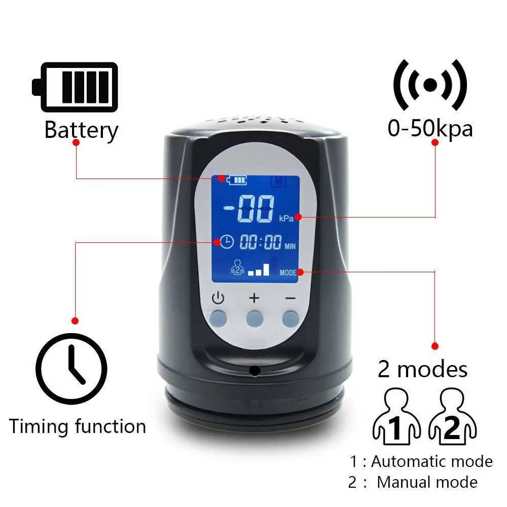 Electric Penis Enlargement Vacuum Pump Masturbator Automatic Vacuum Penis Enlargement Extend Pump Air Pressure Device Sex Toys W250618