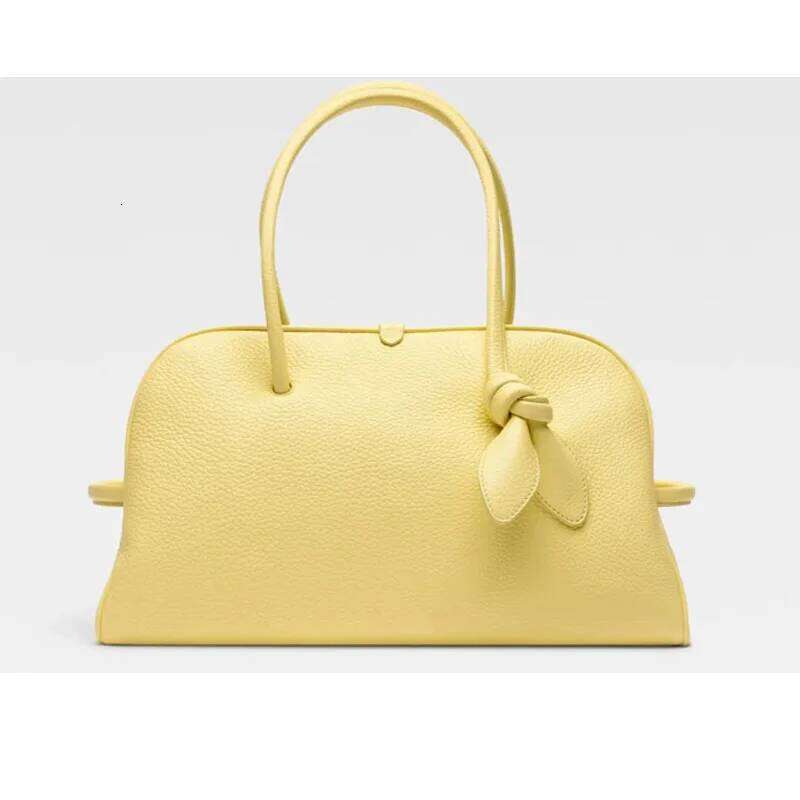 2025 Spring/Summer Design Boston Premium Niche Handbag Genuine Leather Messenger Yellow Black Tote Bag New