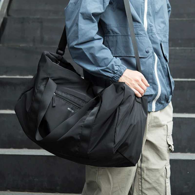 Oxford Foldable Travel Duffel Bag for Men 37L Waterproof Sports Tote Gym Shoulder Weekender Overnight Bags Large Capacity W250618