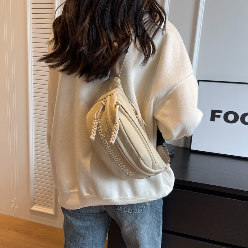 Free shipping designer Korean Style Letter Canvas Chest Bag for Women 2025 New Casual Sports Style Shoulder Bag Trendy Versatile Super Popular Crossbo