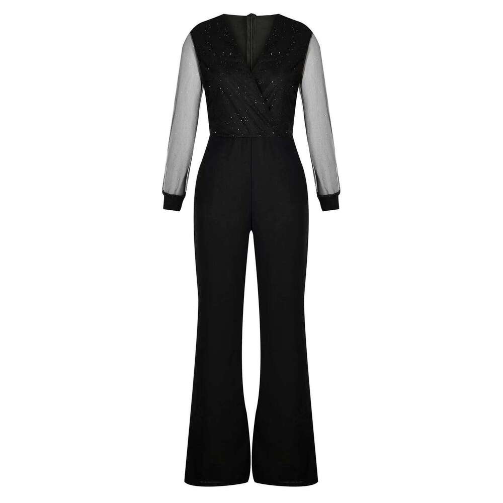 Wear Womens Strapless Casual Fashion Women's Solid Color Long Sleeved Summer Woman Fluid Pants Korean Chiffon Jumpsuit
