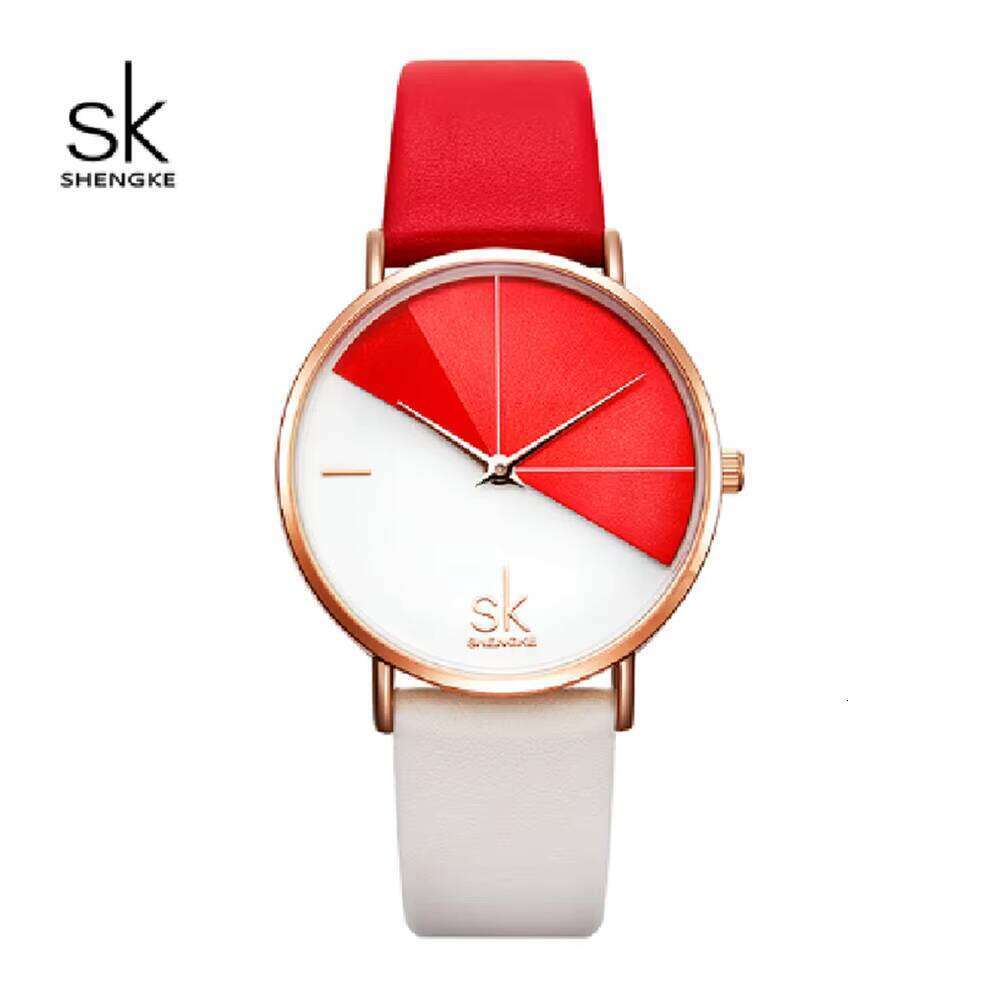 DHgargets SK Watch Woman Fashion Quartz Lady Watches Leather Band Waterproof Colorful Gifts for Women K0095L
