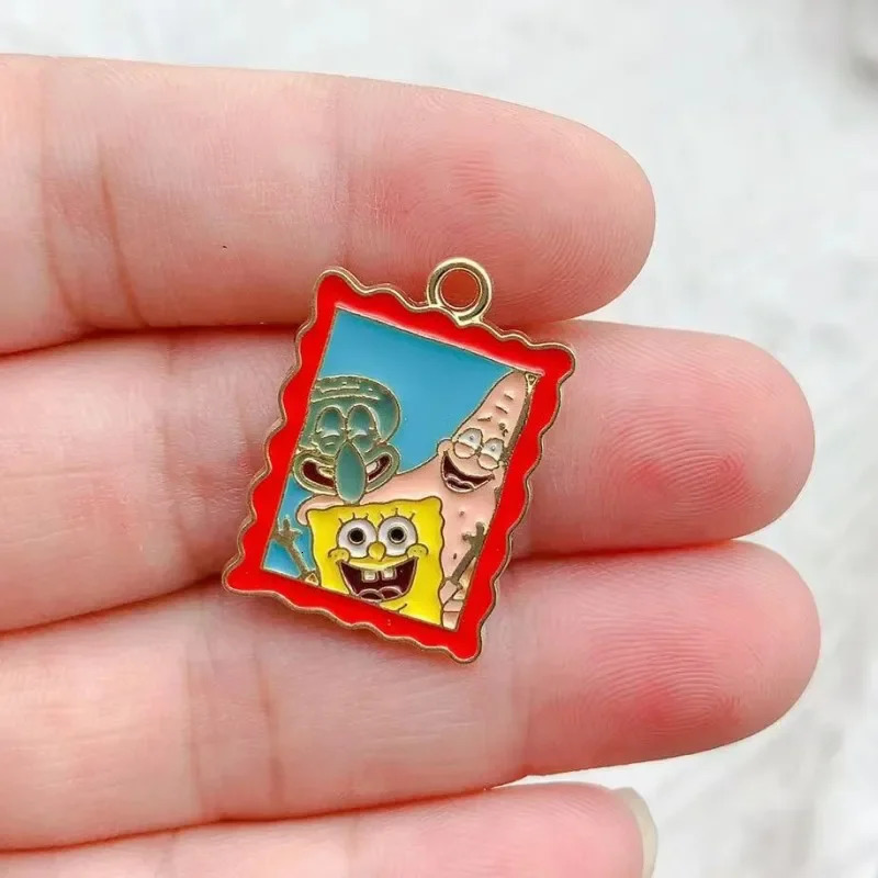 10PCS Cartoon Pendant Key Chain Small Pendant Necklace DIY Jewelry Accessories Alloy Drip Oil charms 250609