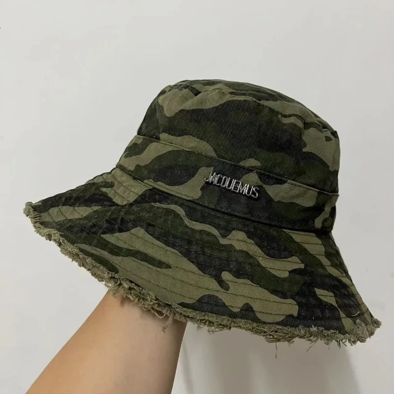 Camouflage Stripes Womens Fishermans Hat Outdoor Foldable Bucket Hat Sunscreen Travel Mountaineering Fashion Beach Hat 250618