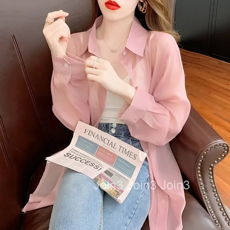 Woman Top Summer Shirts Blouses for Women Blended Full Long Sleeve Y2k Fashion Beautiful in Promotions Cute and Elegant Youth