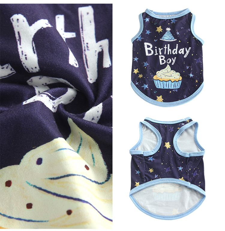 Dog Birthday Gift Clothes Girl Boy Birthday Print T-Shirt for Small Medium Dog Birthday Party Vest, Doggy Boy Girl Happy Birthday XS A571