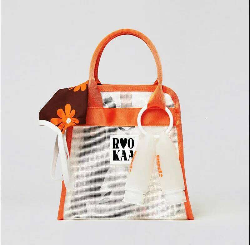 Handbag Beach bag Mesh Wash Storage Bag Color Matching Swimming Hollow Drain Bath Travel Mesh