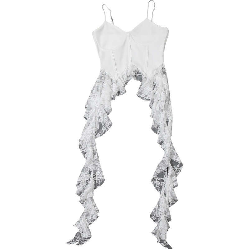 Summer New Women's Solid Color Sexy Strap Fashion Lace Trim Vest B5