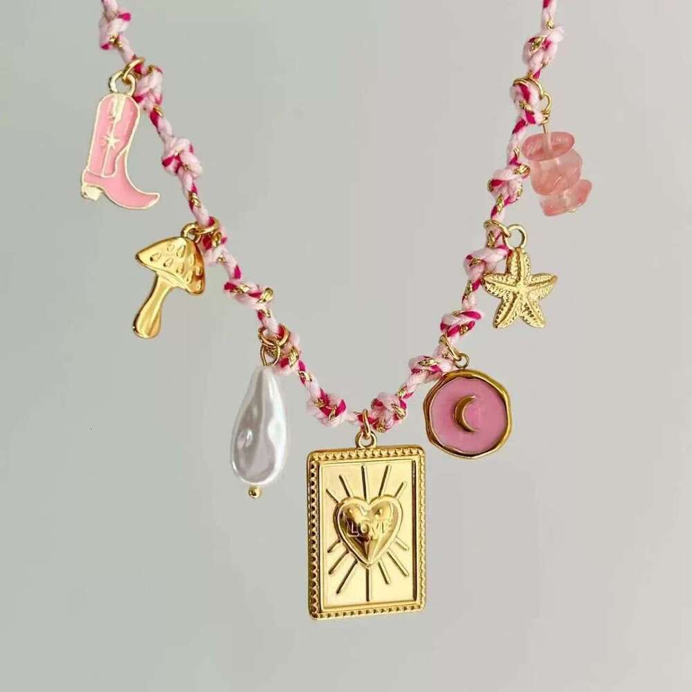 Luxury Jewelry Designer Necklace 2025 New Stainless Steel Necklace Sun Ocean Wind Shell Starfish Necklace Bracelet Combination Light Luxury Simple Vac