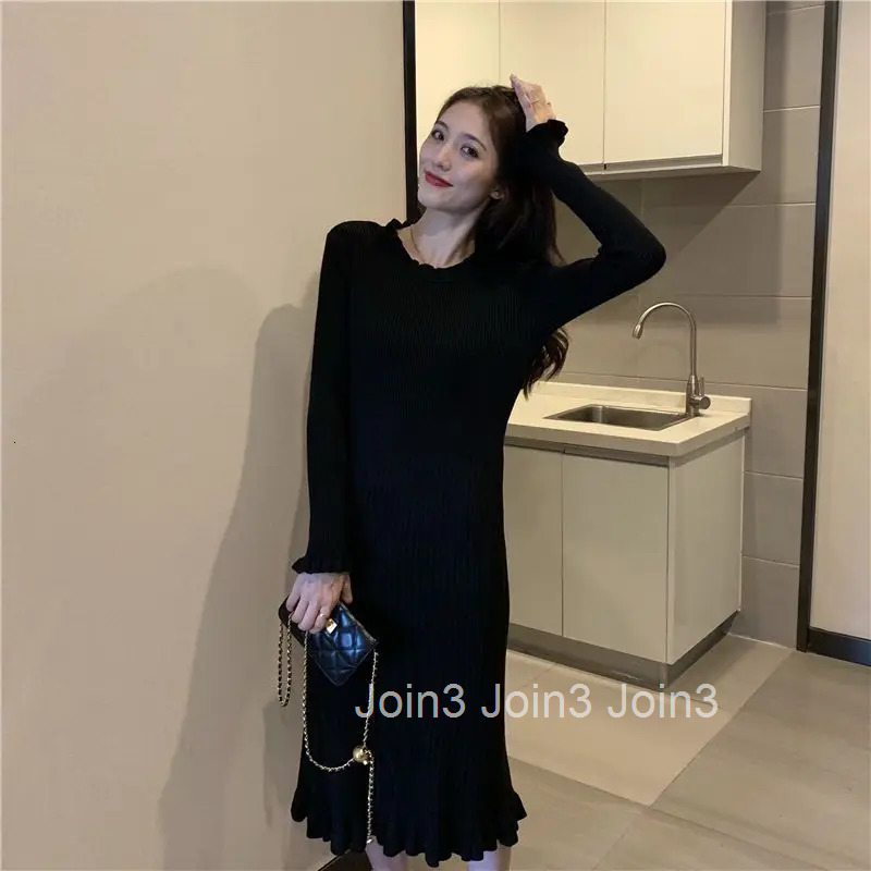 Crochet Black Woman Dress Maxi Robe Clothes Bodycon Knitted Long Solid White Dresses for Women Evening Warm Y2k Vintage Matching
